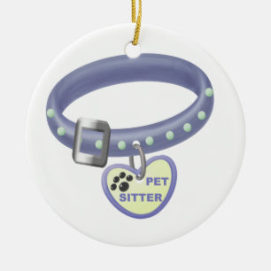Pet Sitter (blue collar) Ceramic Tree Decoration