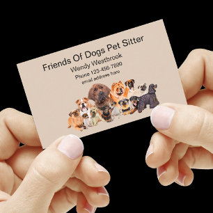 Pet Sitter Business Cards Dogs Theme
