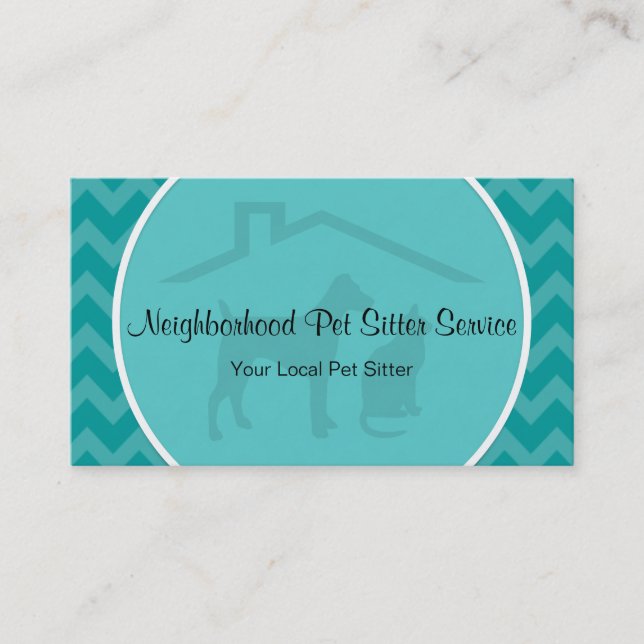 Pet Sitter Business Cards With Style (Front)
