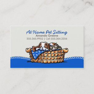 Pet Sitter Business CKCS w/ Cat Blueberry Business Card