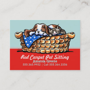 Pet Sitter Care Business CKCS w/ Cat Cherry Card