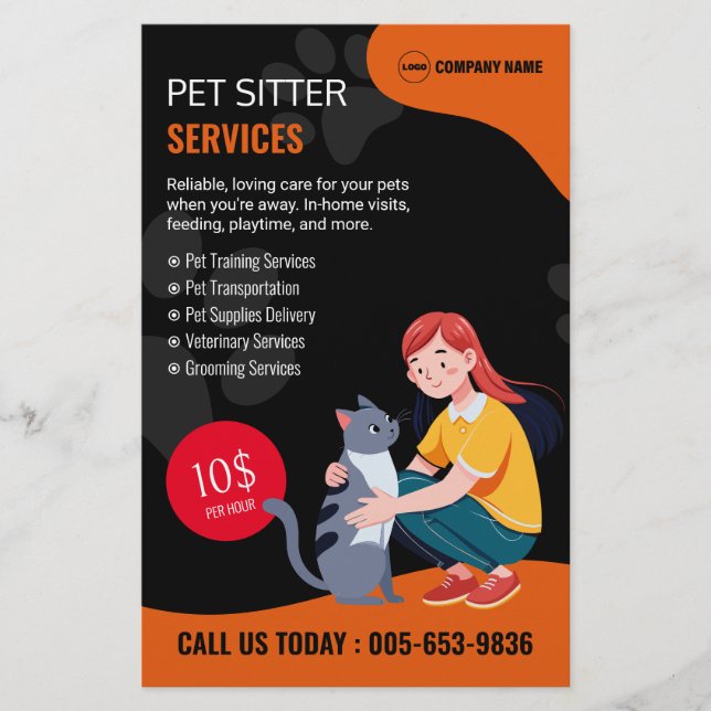 Pet Sitter Custom Flyer (Front)