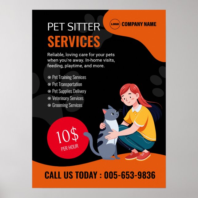 Pet Sitter Custom Poster (Front)