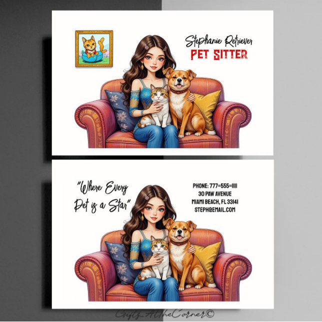 Pet Sitter Dog Walker Business Card (Creator Uploaded)