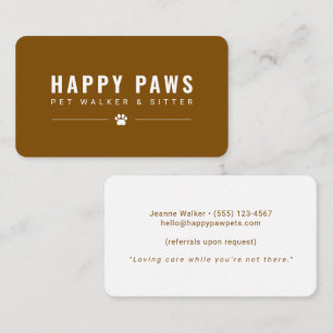 Pet Sitter & Dog Walker Business Card
