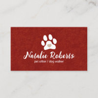 Pet Sitter Dog Walker Cute Paw Heart Velvet