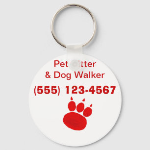 Pet Sitter & Dog Walker Paw Print Key Ring