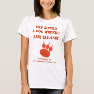 Pet Sitter & Dog Walker Paw Print T-Shirt