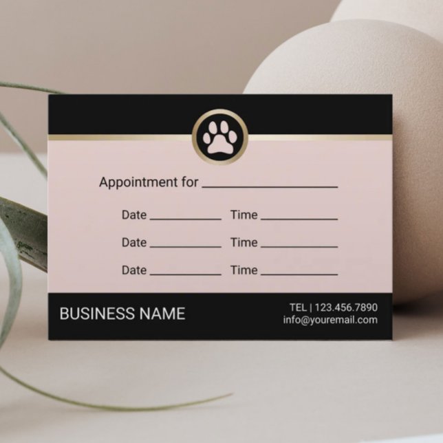 Pet Sitter Pet Sitting Blush Pink Appointment Card (Creator Uploaded)