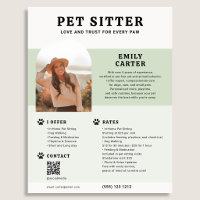 Pet Sitter Photo Sage QR Code Flyer