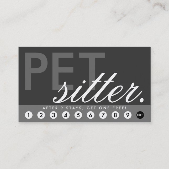 pet sitter rewards program loyalty card (Front)