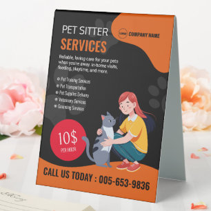 Pet Sitter Tale Tent Sign