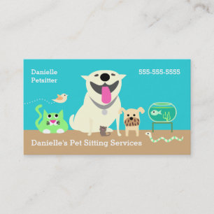 Pet Sitters Business Card-green Business Card