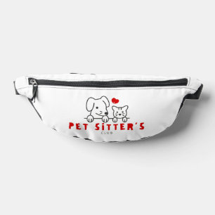 Pet Sitter's Club Dog Walkers White Black & Red Bum Bags