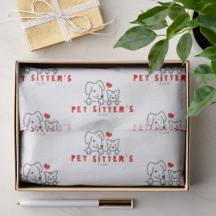 Pet Sitter's Club Dog Walkers   White Black & Red Tissue Paper