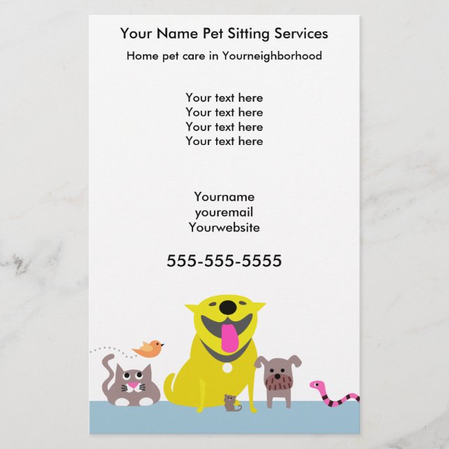Pet Sitters Flyer-blue Flyer (Front)