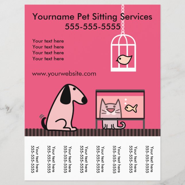 Pet Sitter's Flyer with tags-red (Front)