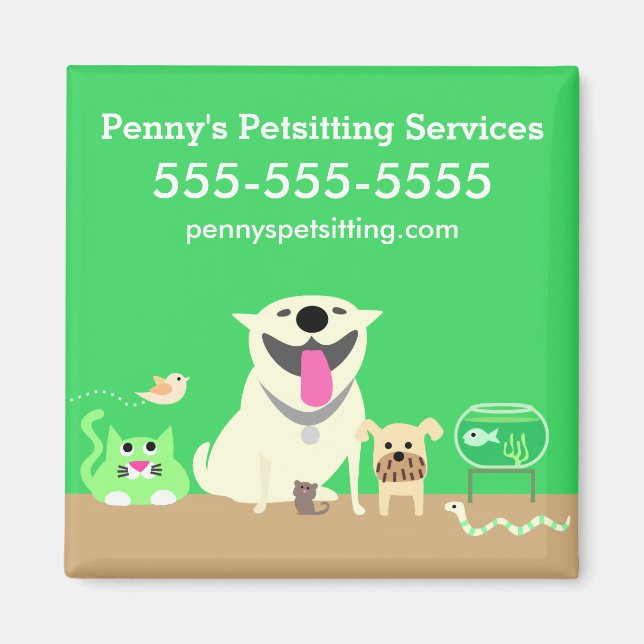 Pet Sitter's Green magnet (Front)