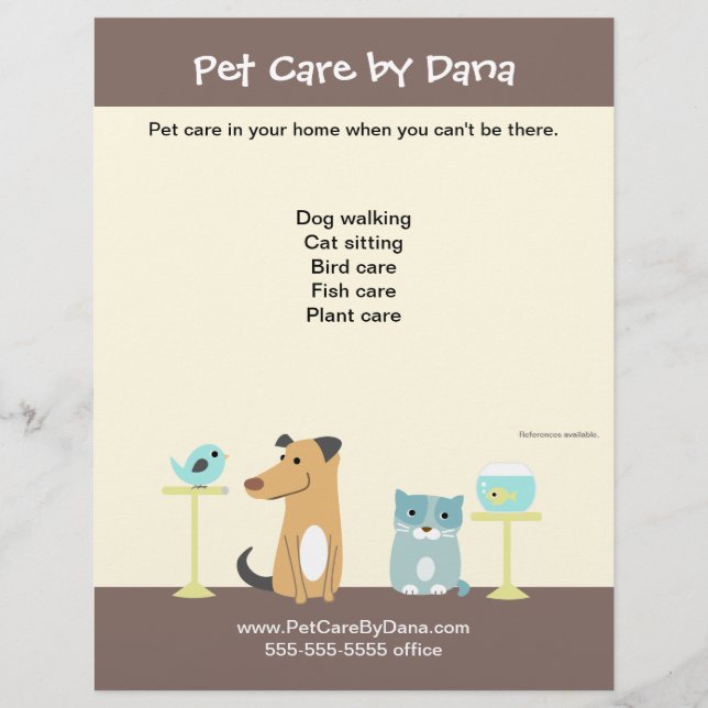Pet Sitter's Promotional Flyer (Front)