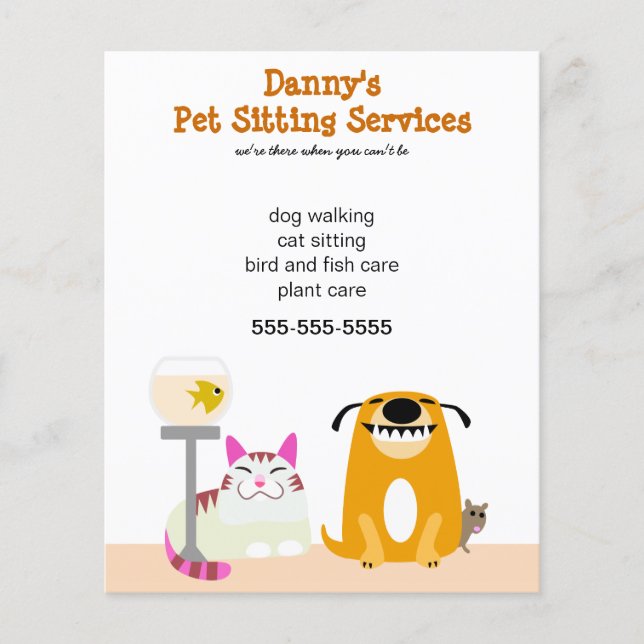 Pet Sitter's Promotional Flyer (Front)