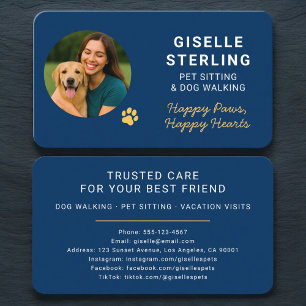 Pet Sitting and Dog Walking Business Card