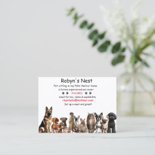 Pet Sitting Business Card