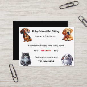 Pet Sitting Business Card