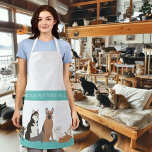 Pet Sitting Cat Care Dog Grooming Personalised Apron<br><div class="desc">This design may be personalised by choosing the customise option to add text or make other changes. If this product has the option to transfer the design to another item, please make sure to adjust the design to fit if needed. Contact me at colorflowcreations@gmail.com if you wish to have this...</div>