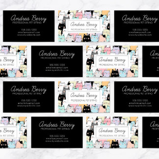 Pet Sitting Colourful Cat Theme Business Card