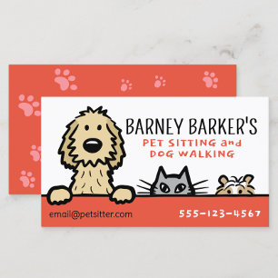 Pet Sitting Dog Cat Guinea Pig Cute Animal Lover's Business Card
