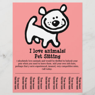 Pet Sitting, Dog Grooming, Walking, Training flyer
