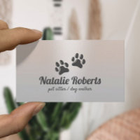 Pet Sitting Dog Paws Logo Classy Silver