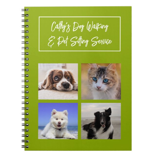 Pet Sitting Dog Walker Caregiver Notebook (Front)