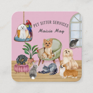 Pet Sitting, Dog Walking, Grooming Business Card