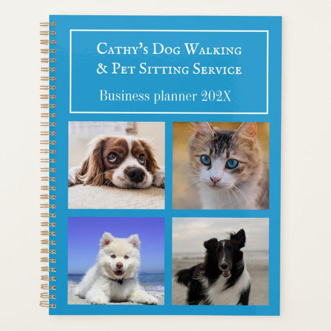 Pet Sitting Dog Walking Service Personalised Photo Planner (Front)