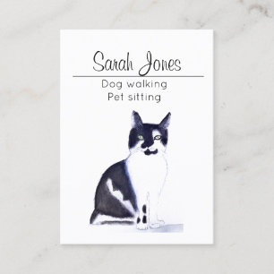 Pet Sitting Dog Walking Sitter Watercolor Business Card