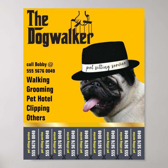 Pet Sitting 🐾 Dogfather Dog Walker Trustworthy  Poster (Front)