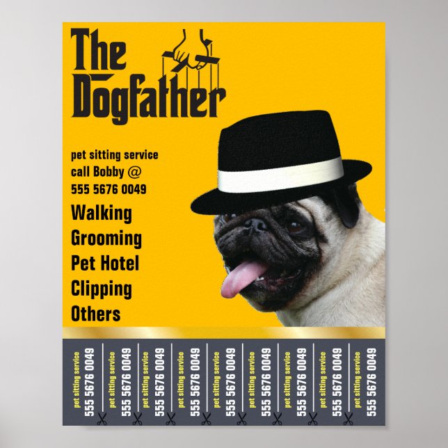 Pet Sitting 🐾 Dogfather Dog Walker Trustworthy  Poster (Front)