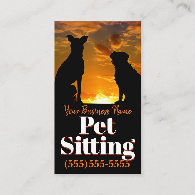 Pet Sitting, Doggie Day Care Custom Promo Card (Front)