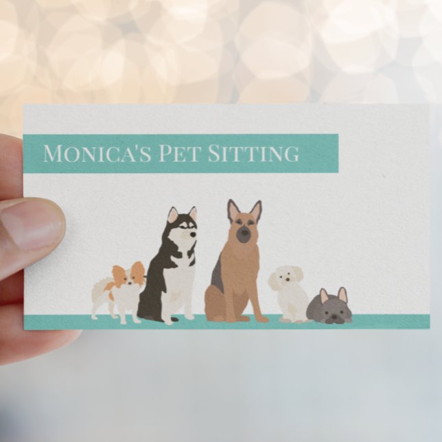 Pet Sitting Dogs Training Grooming Daycare Business Card (Creator Uploaded)
