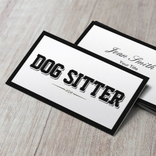 Pet Sitting Modern Bold Border Plain Business Card