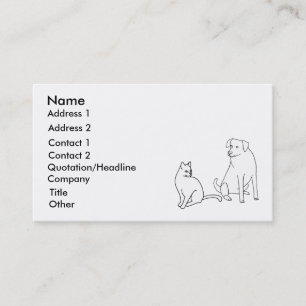 Pet sitting, pet service, business cards