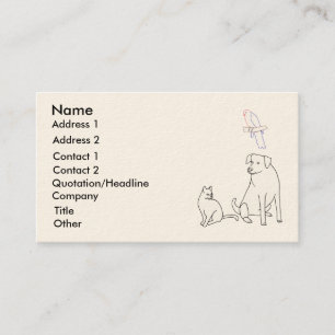 Pet sitting, pet service, business cards