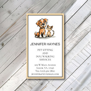 Pet Sitting Petsitting Dog Walking Services Cute Business Card