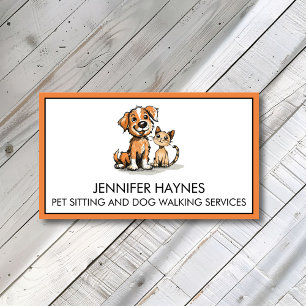 Pet Sitting Petsitting Dog Walking Services Cute Business Card
