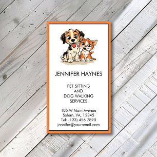 Pet Sitting Petsitting Dog Walking Services Cute Business Card