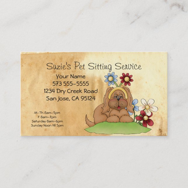 Pet Sitting Service Business Card (Front)