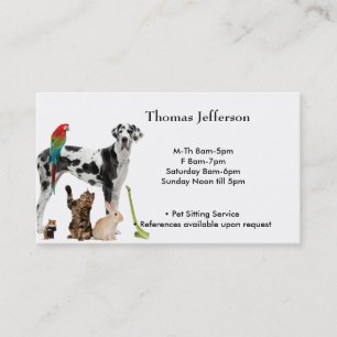 Pet Sitting Service Business Card