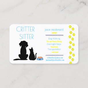 pet sitting service business card