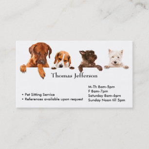 Pet Sitting Service  Business Card